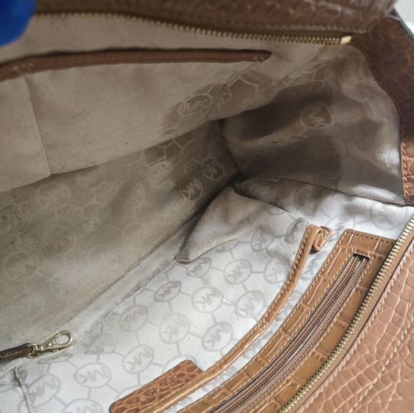 Vintage Michael Kors Canvas and Leather Handbag Gold Hardware Medium - Picture 15 of 16